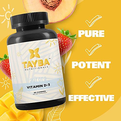 Tayba Nutritionals Vitamin D3 2000Iu Gummies Support Bone And Immune Health And Muscle Function, Plant Based, Soy Free, Gelatin Free, Halal Certified, Made In Usa 90 Count #TOP1