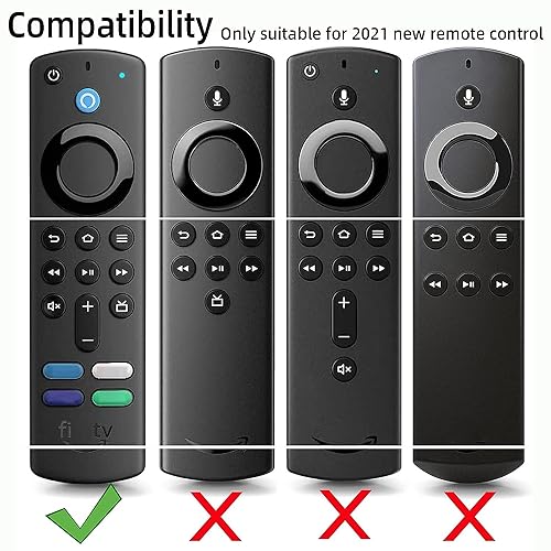 Image of Silicone Case Compatible with Fire TV Stick 3rd Gen 2021 Remote Full Wrap with Lanyard, Compatible with Amazon fire Stick Remote Cover (Only Silicon Cover Included - Sky Blue Style 2