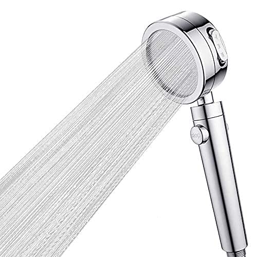 Pommeau de douche haute pression pour salle de bain moderne avec 3 jets et bouton pause