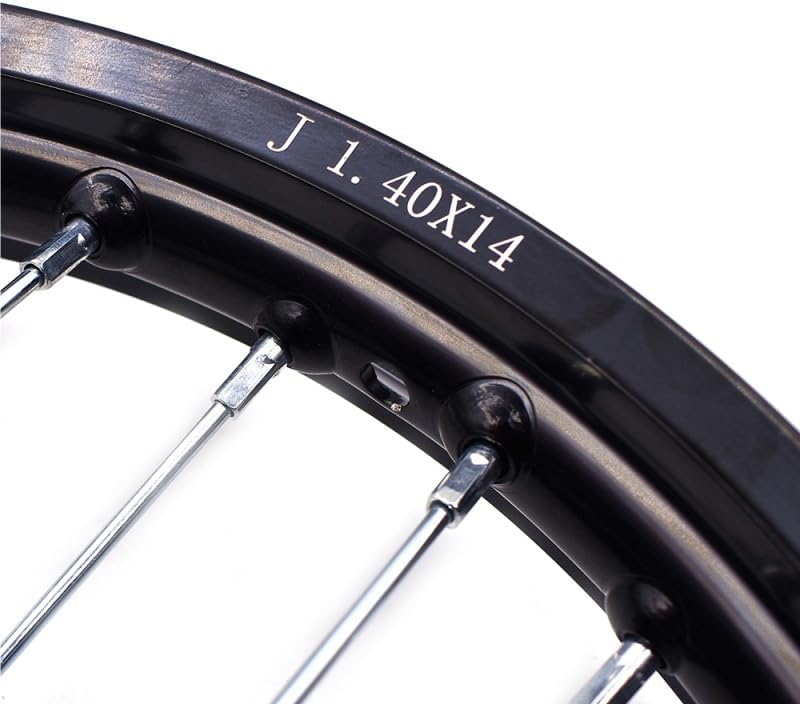 Suitable for Dirt Bike Racing 1.40-14 Black Inch Alloy Front Wheel Rim with 32 holes 60/100-14 tyre PIT PRO Trail BigFoot(15mm Red)
