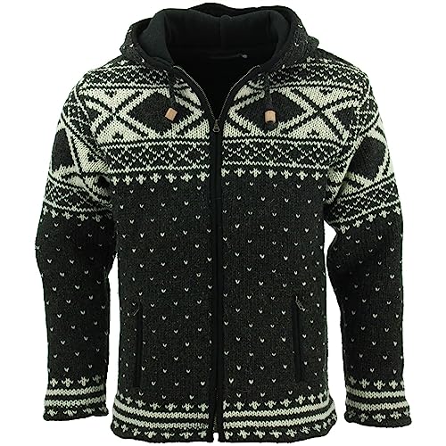 Chaqueta de lana con capucha LoudElephant gris oscuro para el invierno en talla XXL