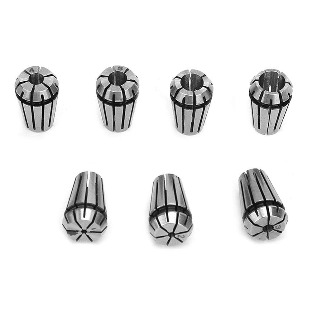 Ensemble de support de mandrin à pince, y compris 7PCS ER11 5mm tige d'extension de support d'arbre de moteur et ER11 1-7mm pinces à ressort pour le forage de fraisage et plus