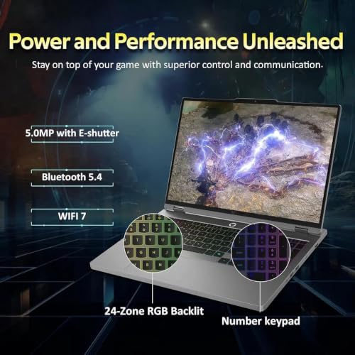 Image of Lenovo Legion 5 16 inch WQXGA(2560 x 1600) IPS 240Hz Gaming Laptop, Intel Ultra 9 275HX (Up to 5.4GHz), 64GB DDR5 RAM, 2TB SSD, NVIDIA GeForce RTX 5060 8GB GDDR7, Backlit Keyboard, WiFi 7, Win 11