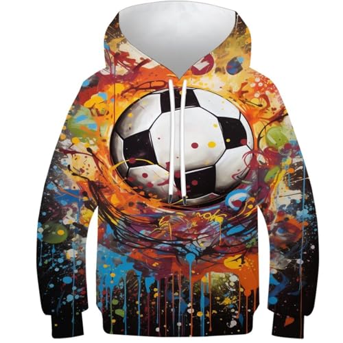 Manteau manches longues football sweat à capuche imprimé 3D streetwear