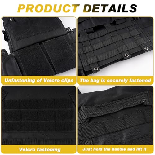 Tactical Vest Set for Men, Airsoft Paintball Vest Quick Release Airsoft Vest and Equipment with Hat,Glove,Visor