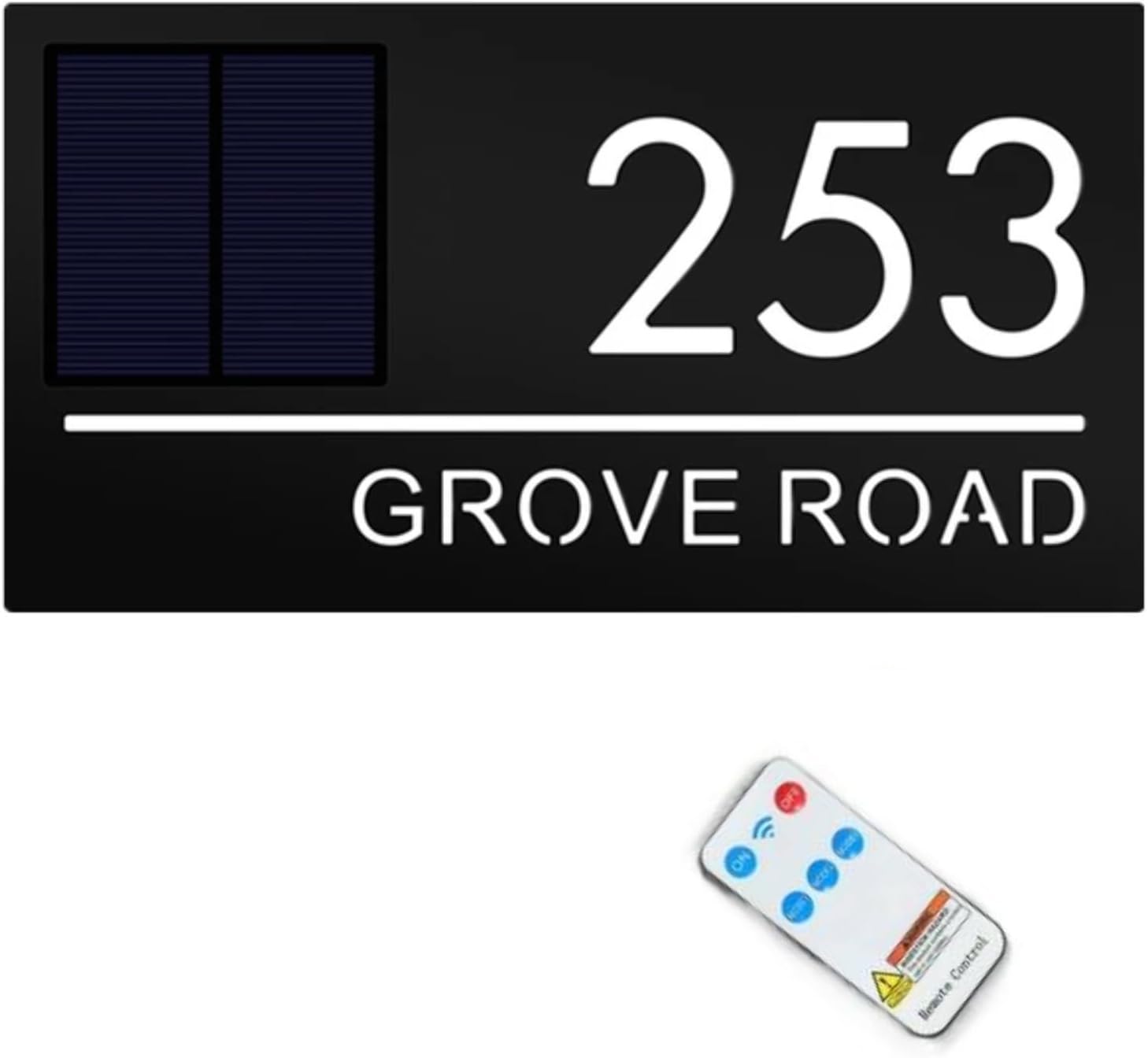 Custom House Number Sign,Personalized Solar Modern Door Plaque,3Color Color Solar Address Sign,Solar Backlit House Numbers,LED Illuminated House Numbers for Outside Garden Yard Home (7 Colors)