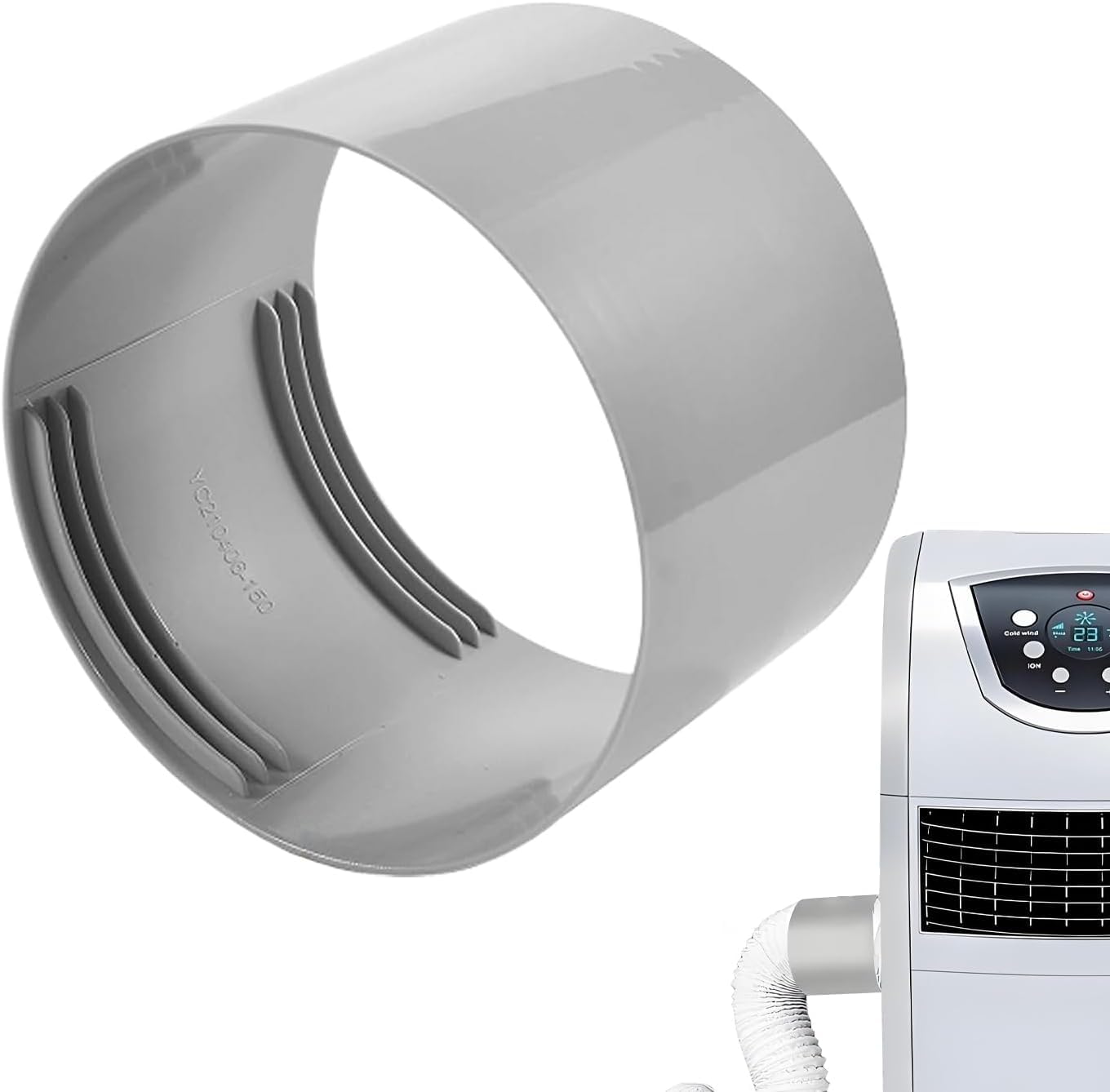 Air Conditioner Hose Extention Coupler 150mm/5.9in Universal Thread ABS Exhaust Vent Hose Connector Coupling Clockwise and Counter Portable AC Hose Extender (150mm)