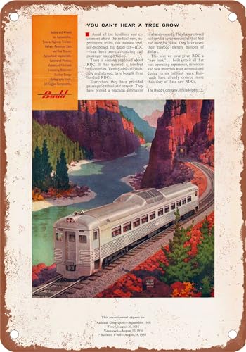 METAL SIGN - 1956 Budd RDC Rail Diesel Cars - Vintage Rusty Look
