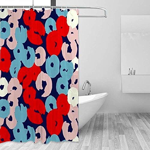 Rideau de douche polyester 152x183 cm abstrait coloré lavable - 5