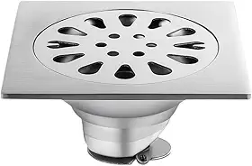 Ralo Inteligente para Banheiro, Quadrado10x10cm, Aço Inox, Anti Odor, Anti Inseto, Resistente