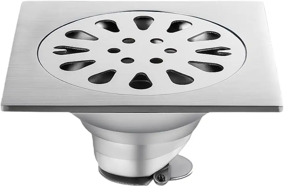 Ralo Inteligente para Banheiro, Quadrado10x10cm, Aço Inox, Anti Odor, Anti Inseto, Resistente