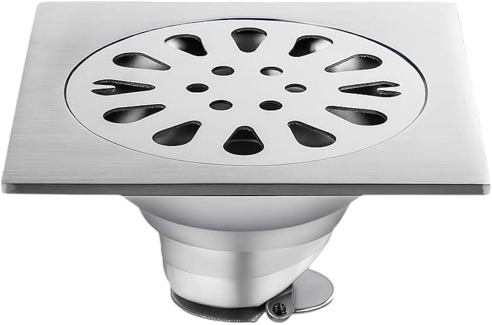 Ralo Inteligente para Banheiro, Quadrado10x10cm, Aço Inox, Anti Odor, Anti Inseto, Resistente