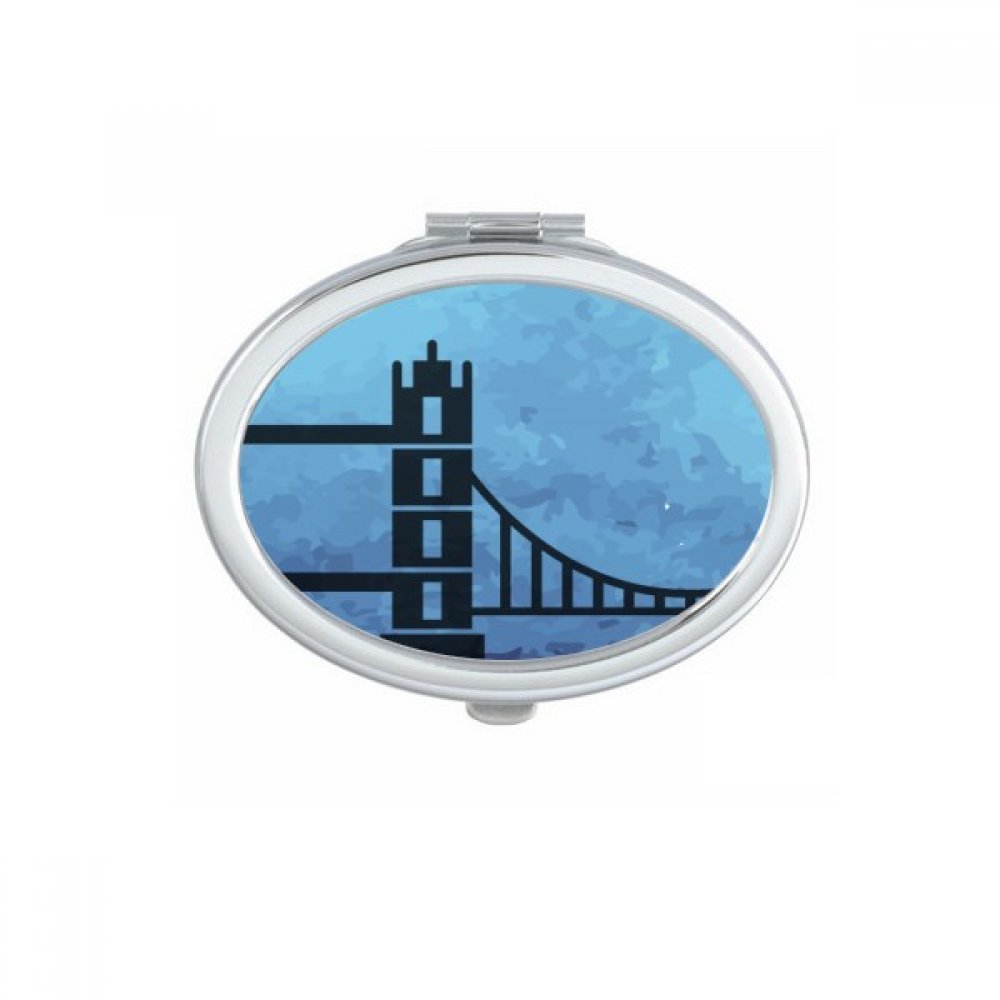 Miroir de poche ovale avec motif de Tower Bridge de Londres pour maquillage nomade