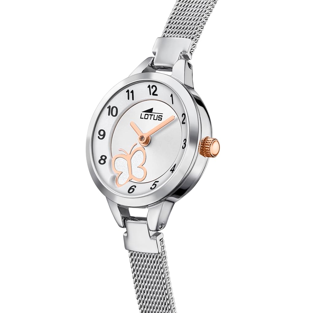 LOTUS Reloj Niña Analógico de Acero Inoxidable 316l Plateado