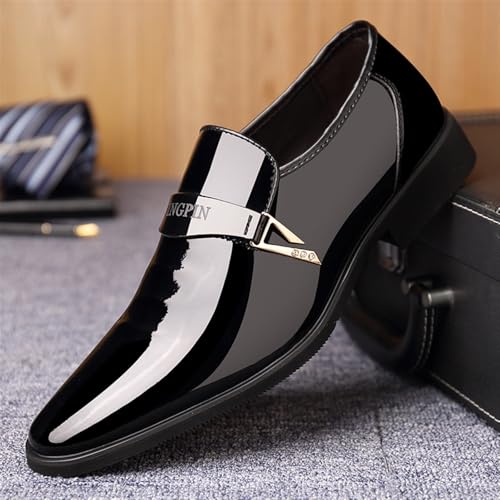 Dress Shoes for Men Men's Patent Leather Dress Shoes Slip-On Casual Oxford Footwear for Men3