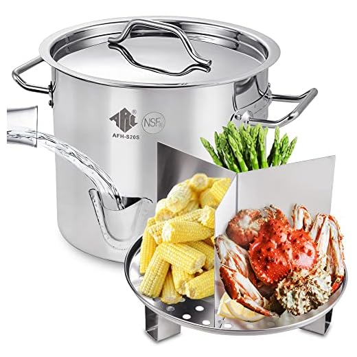 ARC USA,S52S 3 in 1 52QT-13 Gallon Stainless Steel Stock Pot,with Lid & Steamer Rach, Vaporera Divider Tamales Steamer, Tamale, Dumpling, Crawfish, Crab Pot,Seafood Pot