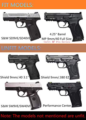 M&P 9Mm Full Size Holsters, Owb Holster For S&W Mp 9Mm/.40 4.25" / M&P M2.0 9Mm / Sd9 Ve / Sd40 Ve - Index Finger Released | Adjustable Cant | Autolock | Outside Waistband | Lightweight -Right Handed #TOP1