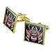 GRAPHICS & MORE Samurai Warrior Japanese Demon Oni Mask Square Cufflink Set Gold Color