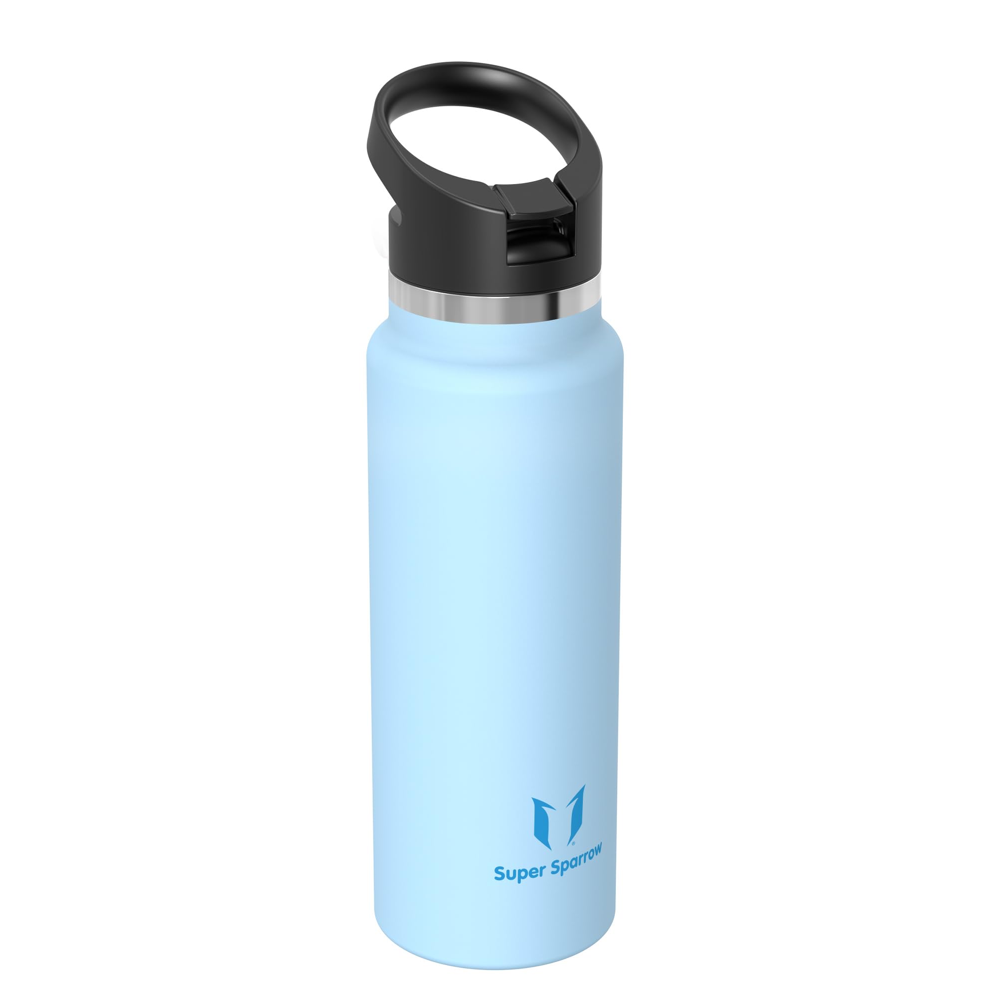 Super Sparrow Borraccia Termica - 500ml, 750ml, 1000ml, 1.2L, 1.5L- SwivelSip Inox Bottiglia - Senza BPA Borracce Termiche, Borraccia Ergonomica per Bambini, Sportiva, Bici, Campeggio, Palestra
