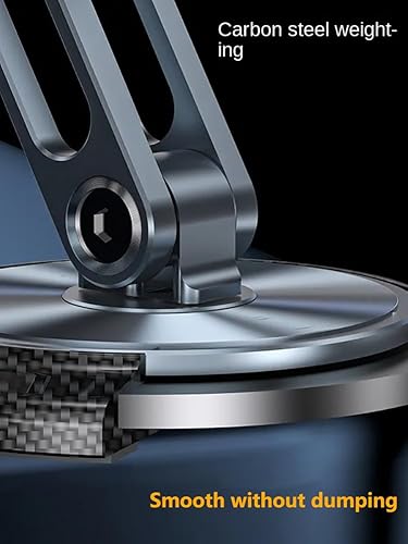 Miniatura 6 de WYYHAA Aluminum Foldable Phone Stand for Desk with Carbon Steel Base, Fully Adjustable Foldable Desktop Phone Holder Cradle Dock Compatible with