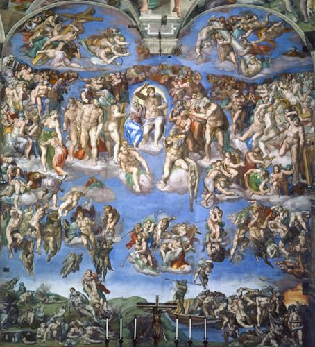 Impression Tableaux sur Toile Michel-Ange Jugement Dernier pour Mur Vide Chambre 60x90