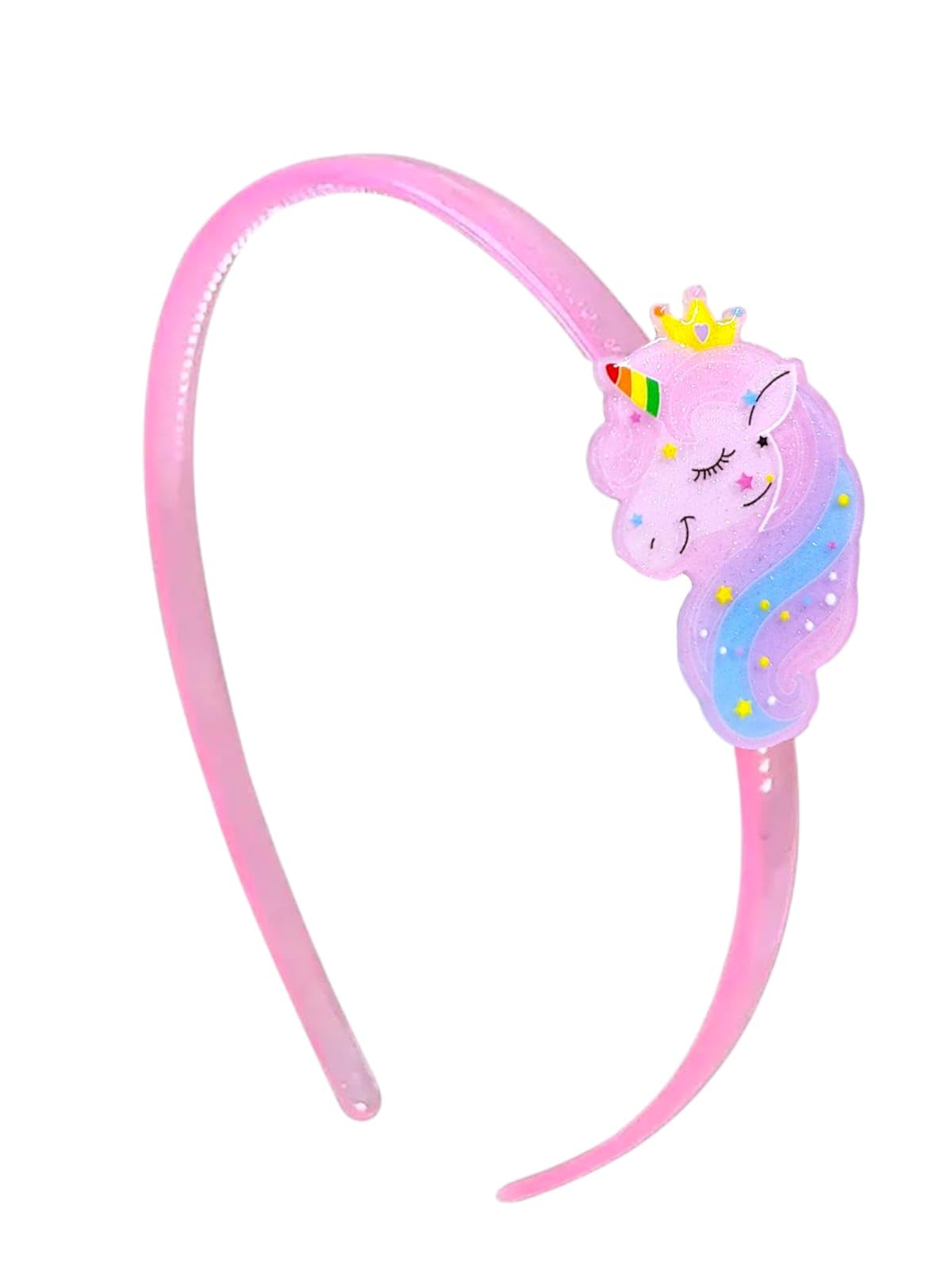 TERA13 Kids Hair Band For Girls, Multicolor Daily Use Hairband For Kids, Best Birthday & Kanjak Return Gift, Flexible & Comfortable Hair Band, Cute Hair Accessories, Random Color (Unicorn 1 Pcs)
