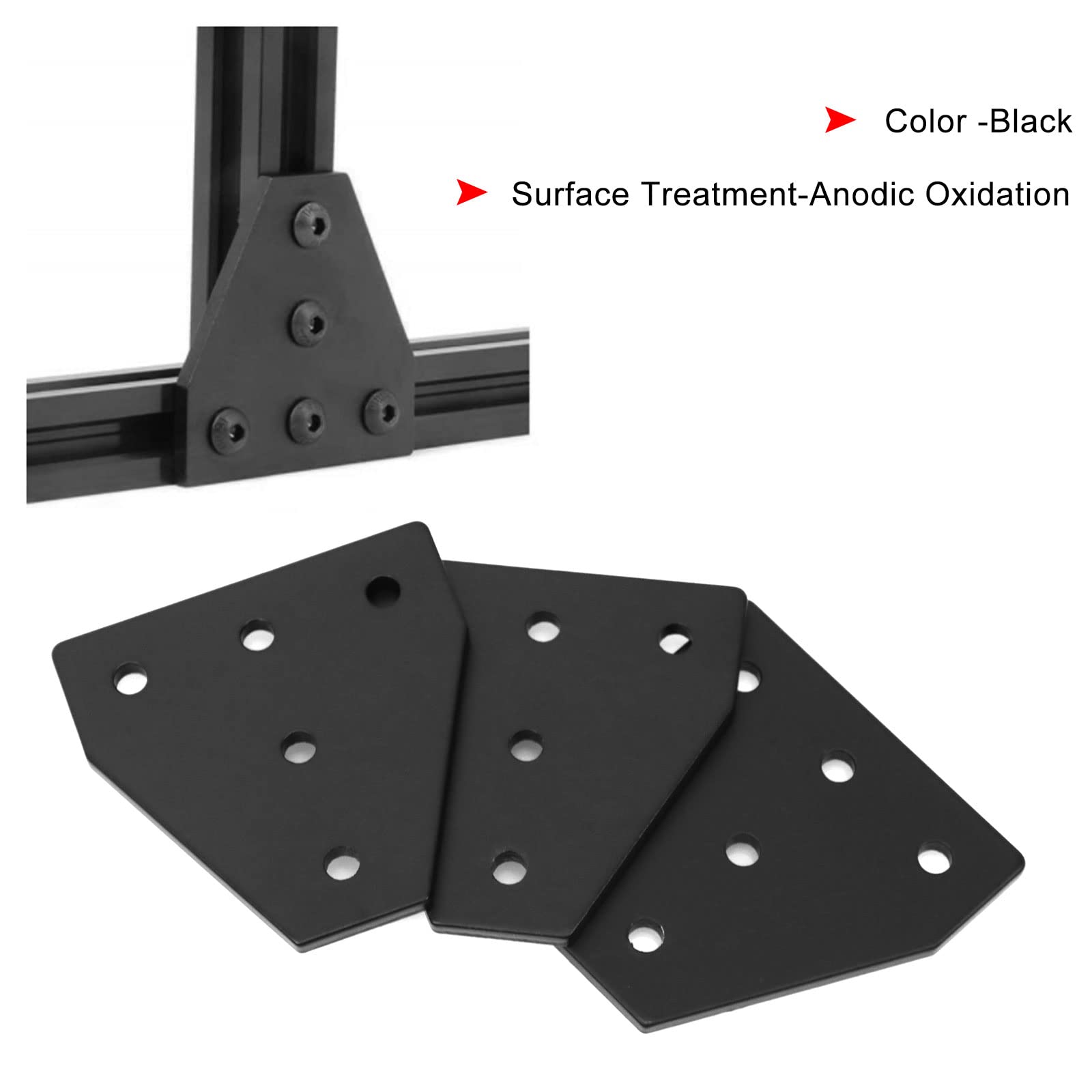 8 unidades Conector de perfil de aluminio, 40 x 40 mm, con 40 tuercas M8, 40 tornillos M8, para impresora 3D y máquina de grabado láser