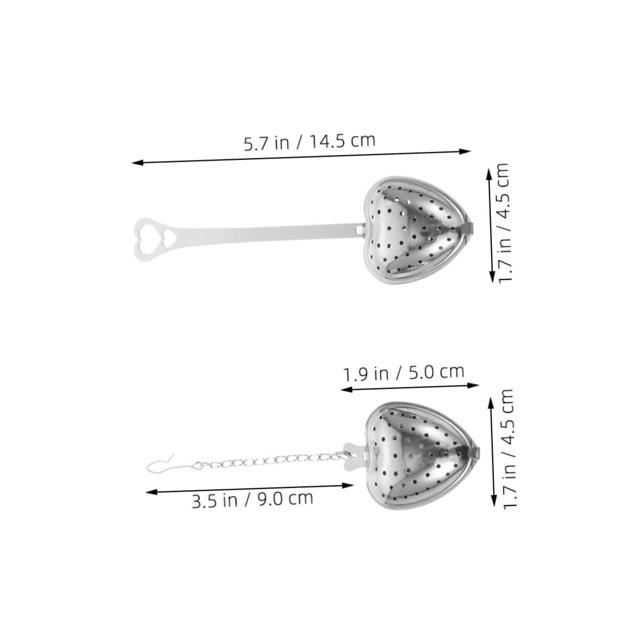ABOOFAN 30 Piezas Corazón de infusor de té infusor de té inoxidable en forma de corazón Plata