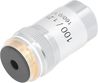 100X Objective, Microscope Objective, 100X Achromatic Microscope Objective Lens High Magnification 20.2mm Interface Thread for, Microscope Lenses