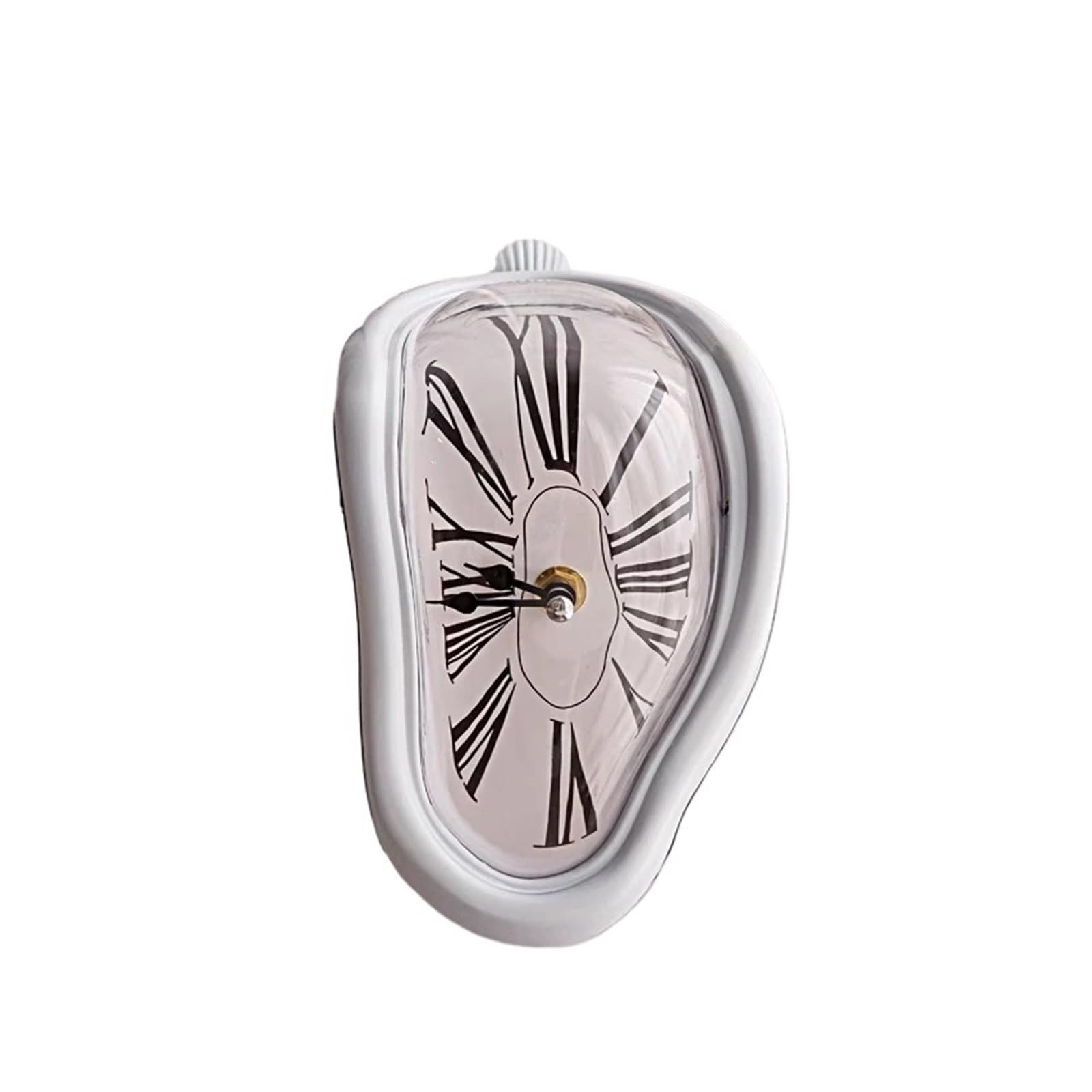 HVSYVVSRL Surreal Melting Distorted Wall Clocks Watch Decoration Gift Home Garden Quiet Operation(White)