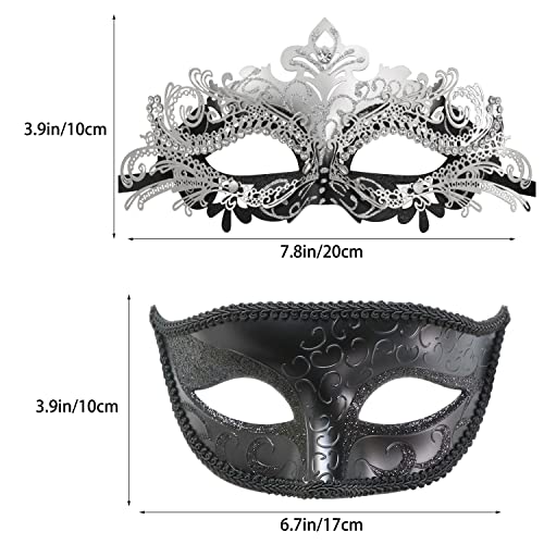 Image of Coddsmz Couple Masquerade Mask Set - Venetian & Mardi Gras Mask for Women & Men