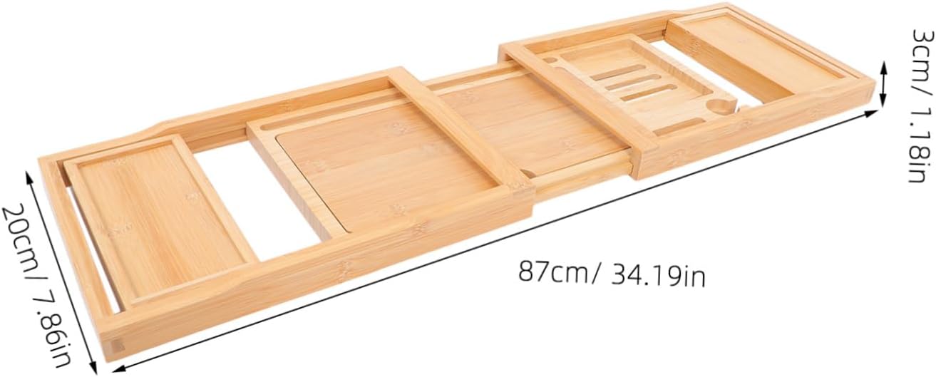 OUNONA Multi-Function Bathtub Tray Phone Holder Adjustable Bath Organizer for Stylish Bathroom Storage and Decor Extendable Bath Tub Rack for Relaxation