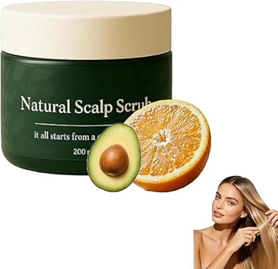 Natural Scalp Scrub, Deep Cleansing & Nourishing Exfoliating, Moisturizing and Comfortable, Gentle Formula for All Hair Types, 200ml (1 Jars)
