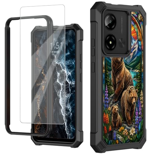 YCWLXFLC for Cloud Mobile Stratus C8 Prime Case, Stained Glass Bears