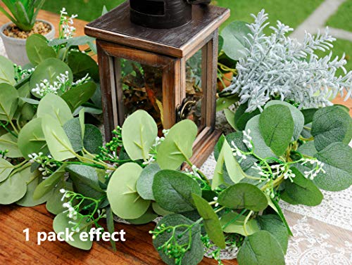 Miracliy 4 Pack Seeded Eucalyptus Garland, 26Ft Fake Eucalyptus Leaves Greenery Hanging Vine For Wedding Backdrop Mantel Table Runner Home Decor #TOP6