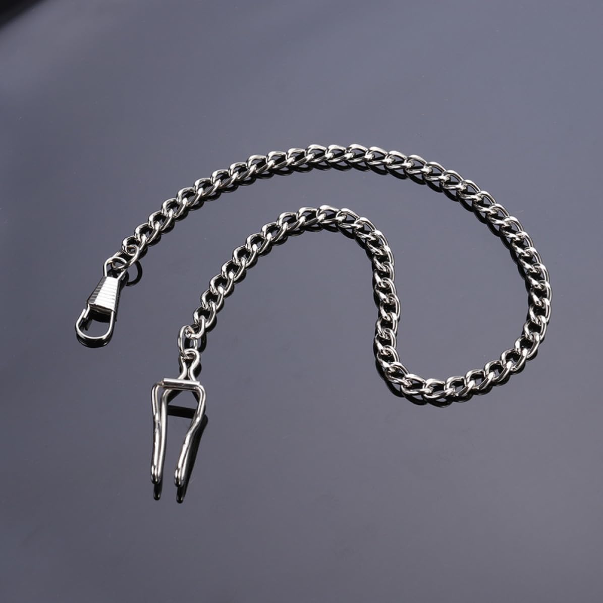 2pcs Pocket Watch Chains for Men Adjustable Length Wearresistant Alloy Jewelry Chains Silver Color Clothing Accessory Suitable for Necklace Making and Pants Belt
