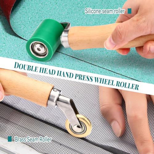 Nahtrolle, Silikon Nahtwalze Bedachung, Glättung Dachwerkzeuge, Nahtwalze zum Quilten, Nähen, Tapeten, Rollwerkzeug für PVC/TPO/EPDM Einlagiges Dachband (Grün)
