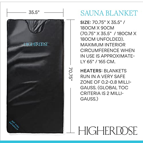 Higherdose Infrared Sauna Blanket - Portable Sauna For Home Therapy - Relax And Detox Your Body And Mind - Plush Thermal Heated Blanket - 71 X 71 Inches Green And Black #TOP2
