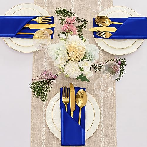Eychei Satin Napkins, Royal Blue, 17" x 17", 50 Pieces by Eychei - Used condition - Image 2