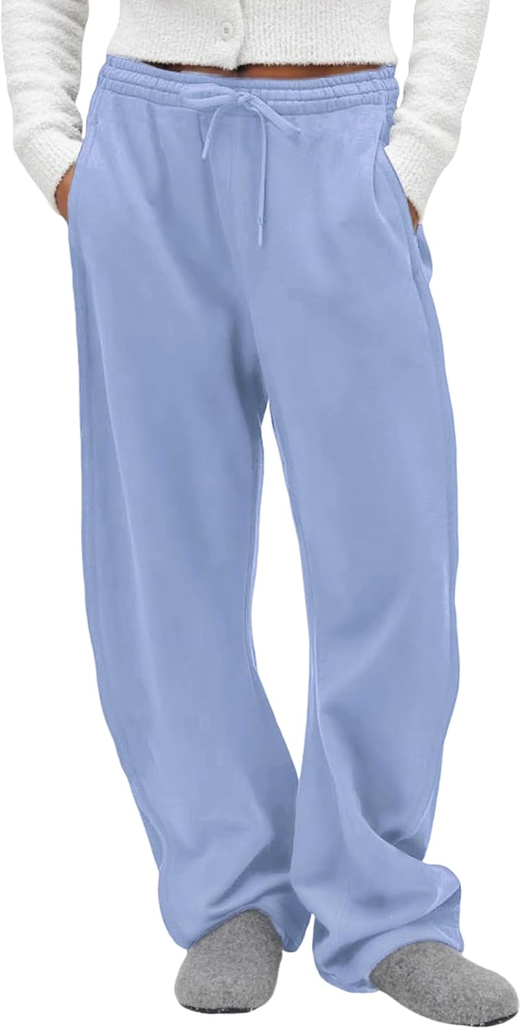 Wyeysyt Wide Leg Pants Women Baggy Barrel Sweatpants Cotton Women's Sweatpants