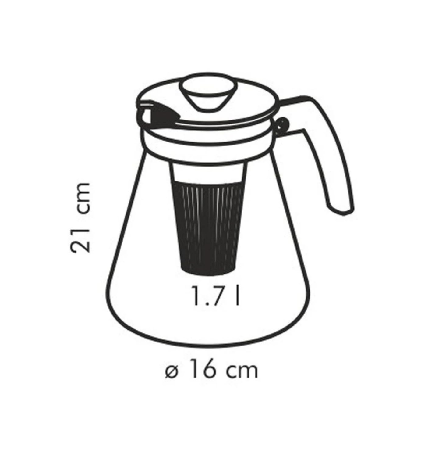 Tescoma 646624 Teo Teiera con Filtro, Vetro, 1.7 L
