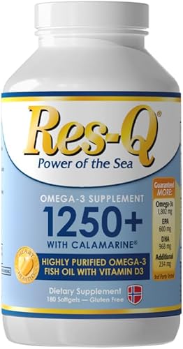Res-Q Más de 1250 cápsulas de aceite de pescado Omega-3 y vitamina D3