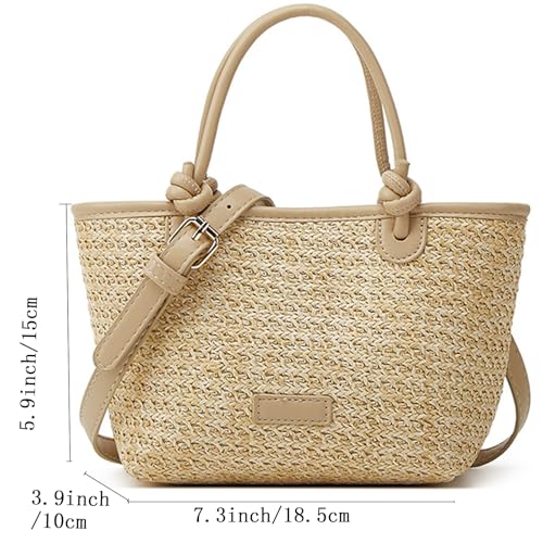 Cute Straw Fabric Tote Bag Purse for Women Tote Bag Y2k Purses Shoulder Handbag2