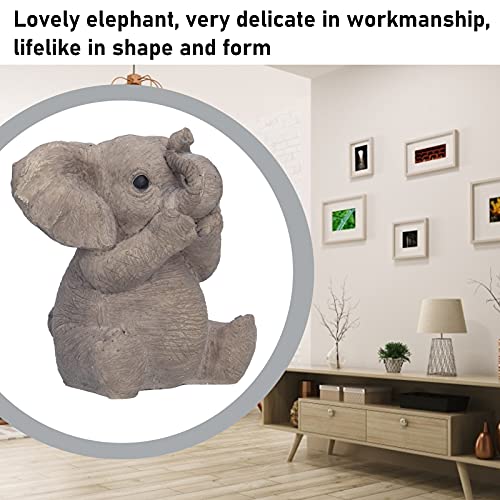 Okjhfd 3 Kind Resin Statue Elephant Figurine Cute Crafts Ornament For Home Decor Garden Outdoor Decoration (12X12X10Cm/4.72X4.72X3.94In) (Size2)(Size3) #TOP4
