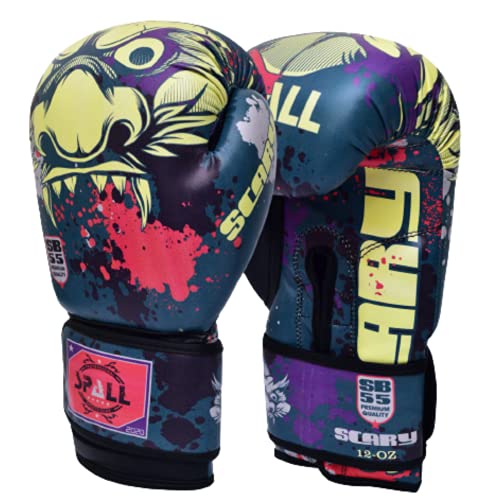 Spall Pro Us Boxing Gloves For Men & Women - Pro Training Sparring Punching Gloves - Muay Thai Mma, Kickboxing Heavy Bag Workout Leather Boxing Gloves - Scary Green - 10 Oz #TOP2