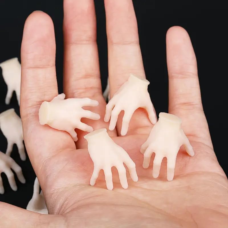 36 Pack Halloween Crawling Eerie Hand,Creepy Mini Plastic Hands for Haunted House, Horror Party Table Vase Filler Decoration (White)