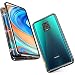 Produktbild Hülle Magnetische Adsorption für Xiaomi Redmi Note 9S / Redmi Note 9 Pro, 360 Grad Schutz Aluminiumrahmen Handyhülle mit Gehärtetes Glas, Starke Magneten Stoßfest Metall Flip Case Cover - schwarz