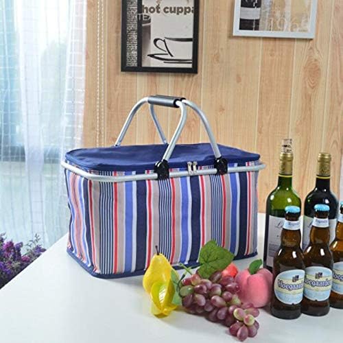 Picnic Baskets Collapsible Picnic Basket Portable Fresh Cooler Lunch Bag Shopping Basket Outdoor Convenient Multi-Person Food Storage Bag