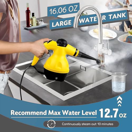 Image of BRONTIX Steam Cleaner for Home - Portable Handheld Steamer for Kitchen, Sofa, Furniture & Floor | Heavy Duty Deep Cleaning Steamer | High Power Steam Washer for Car | Steamer for Kitchen Cleaning
