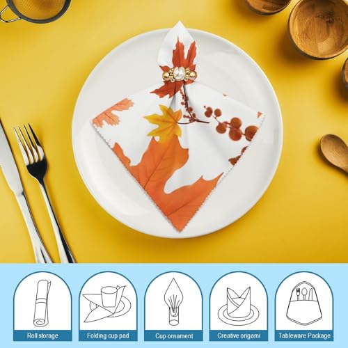 Servilletas de tela con hojas de arce otoño 6 pcs miniatura 7